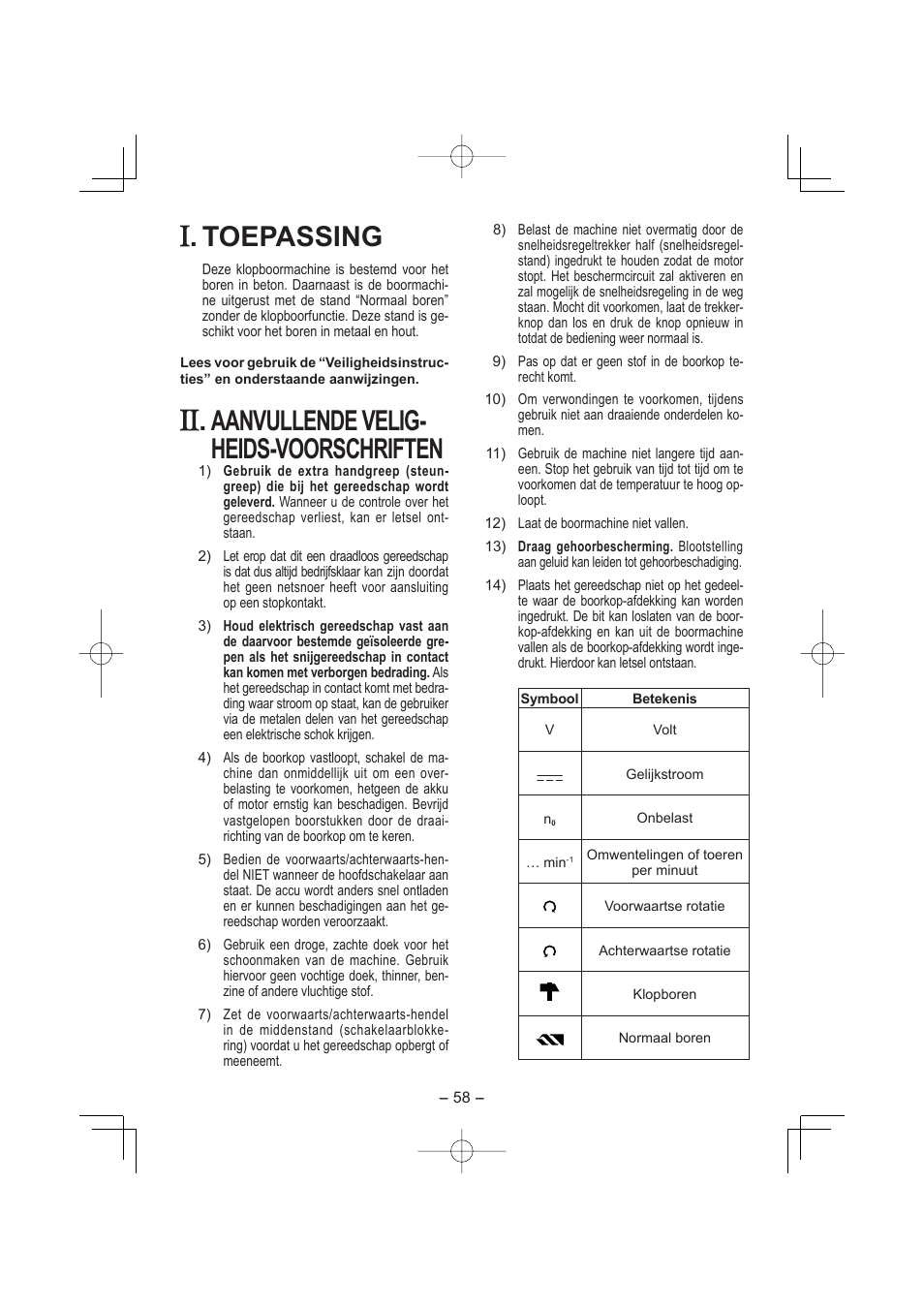 Nederlands, Toepassing, Aanvullende velig- heids-voorschriften | Panasonic EY7880LP2S User Manual | Page 58 / 160