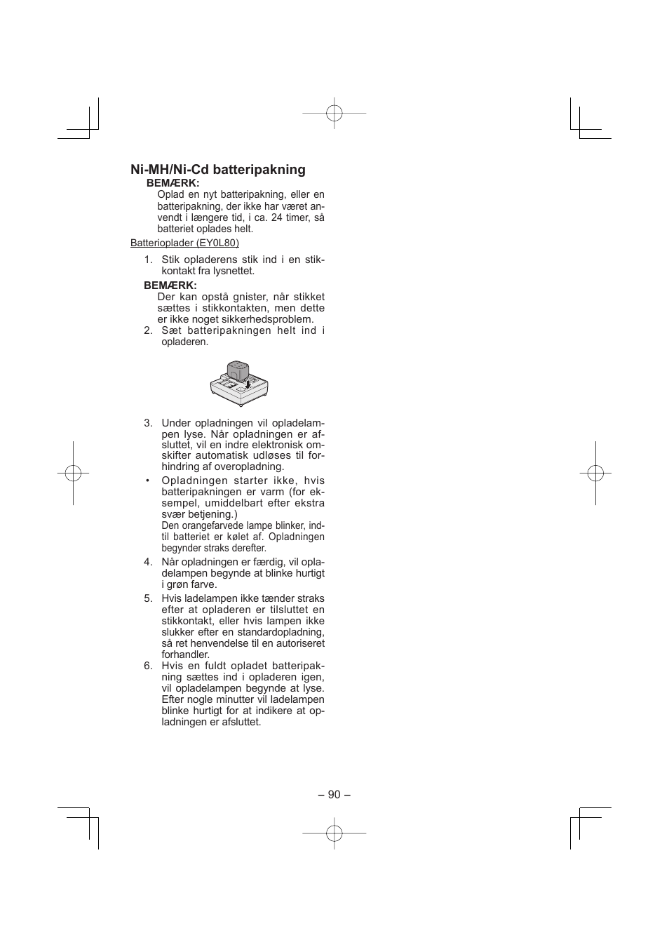 Ni-mh/ni-cd batteripakning | Panasonic EY7880LP2S User Manual | Page 90 / 160