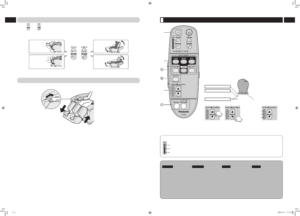 Using pre-programs and quick massage | Panasonic EP1285KL User Manual | Page 13 / 20