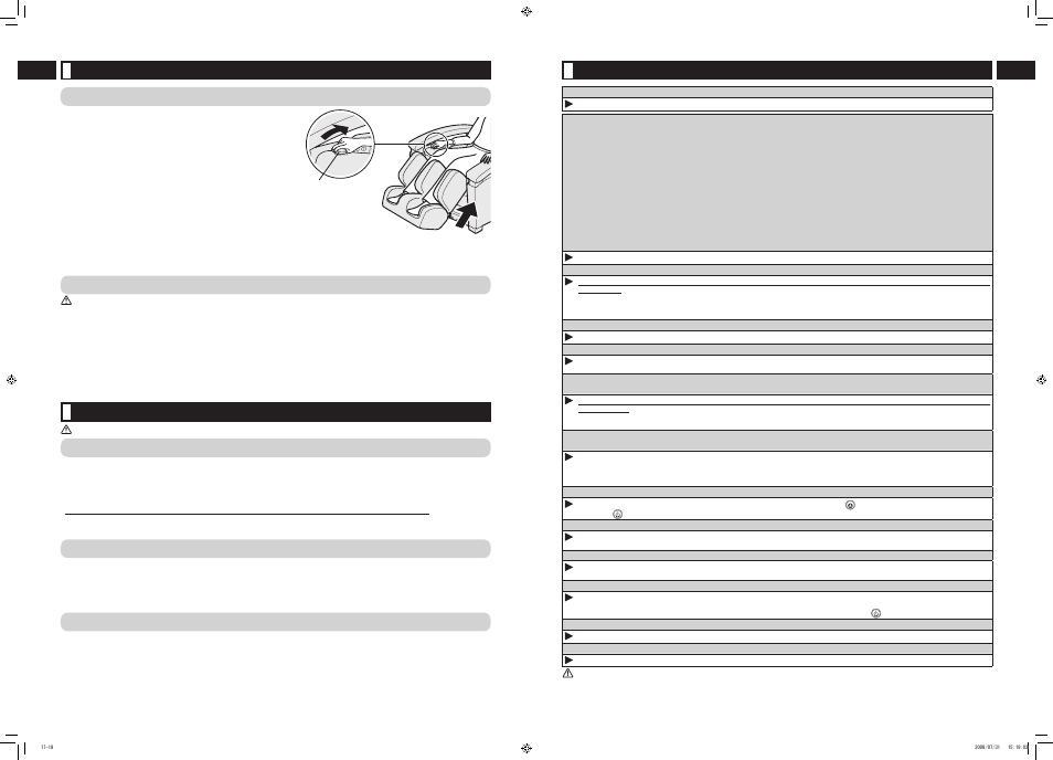 After completing the massage, Cleaning and maintenance, Troubleshooting | Panasonic EP1285KL User Manual | Page 18 / 20