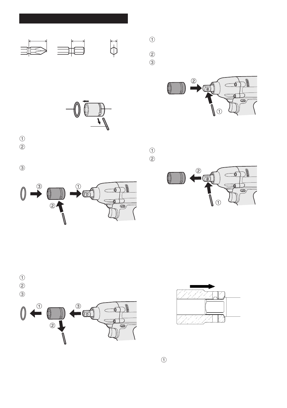 Instalación del cubo (tipo pasador), Remoción del cubo (tipo pasador), Instalación de cubo (pasador retenedor) | Remueva el cubo (pasador retenedor) | Panasonic EYFMA1J User Manual | Page 41 / 56