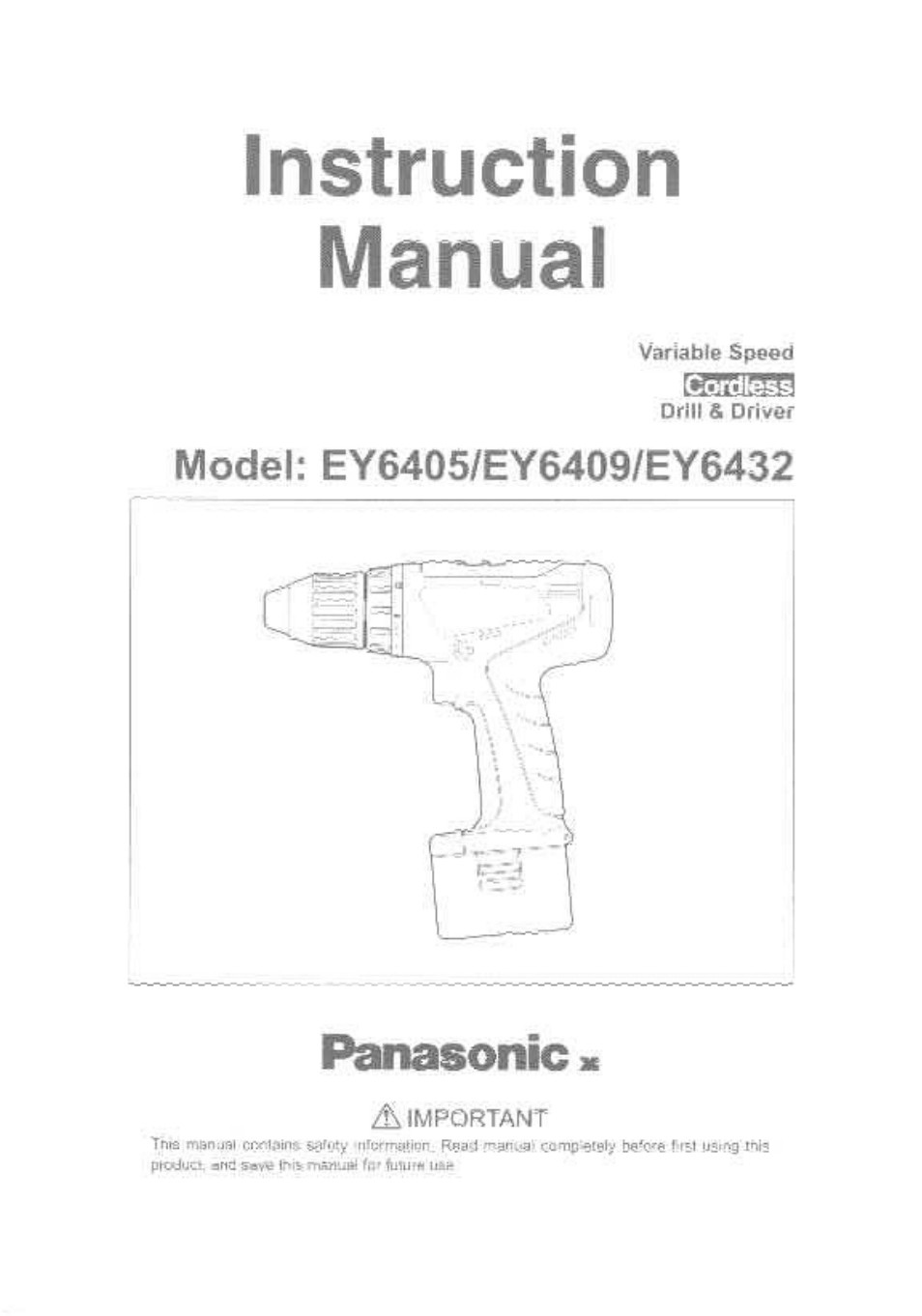 Panasonic EY6409NQKW User Manual | 12 pages