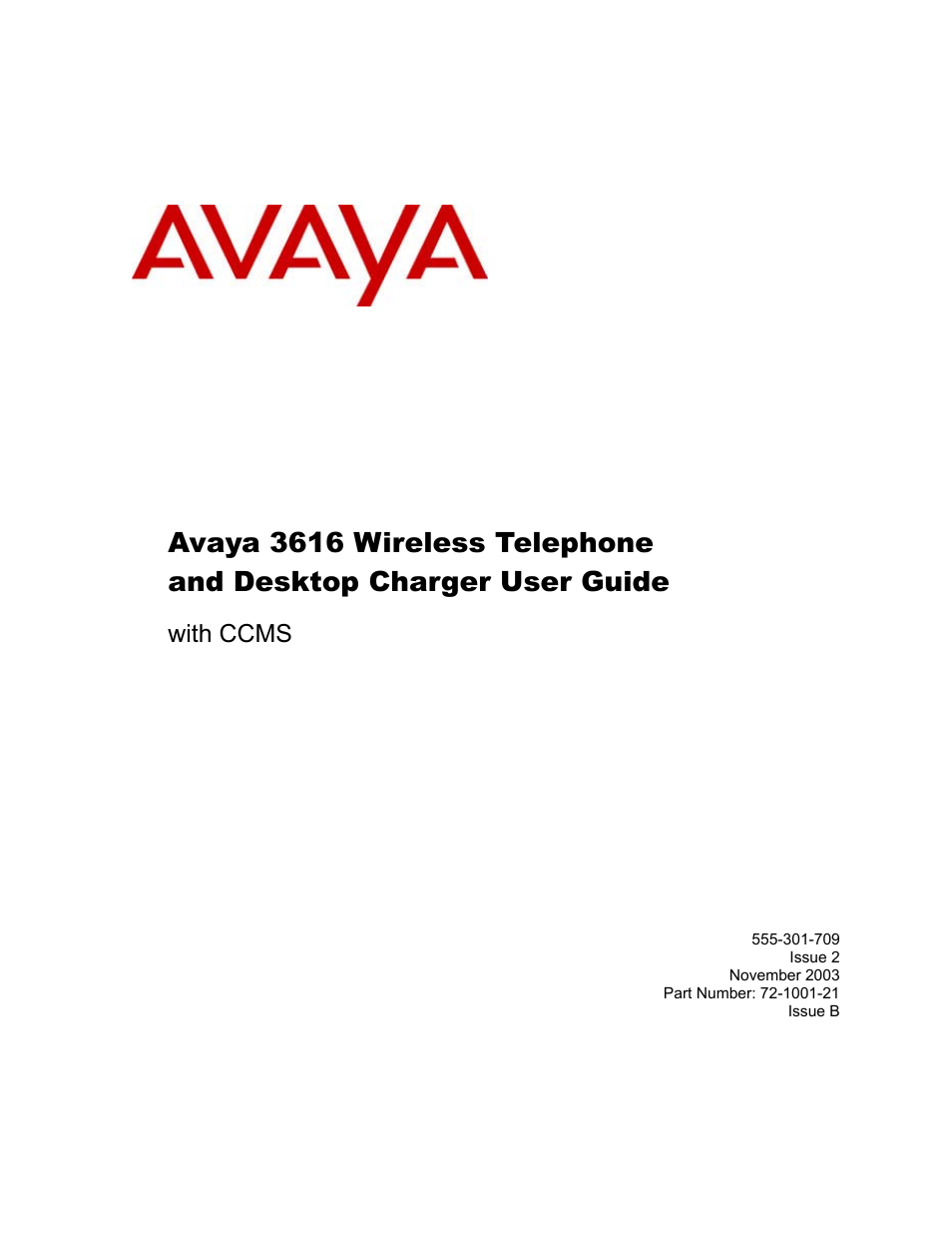 Avaya 3616 User Manual | 22 pages