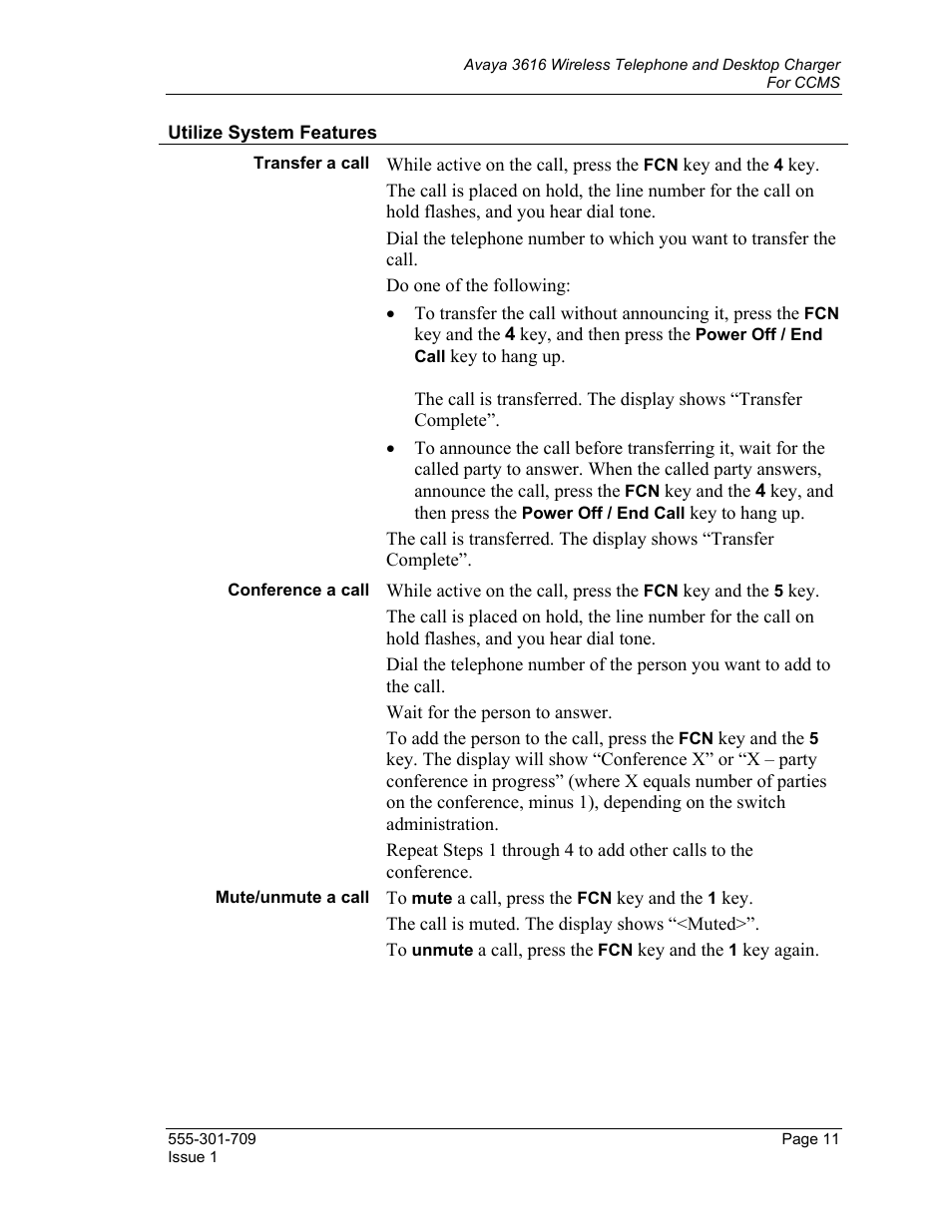 Avaya 3616 User Manual | Page 11 / 22