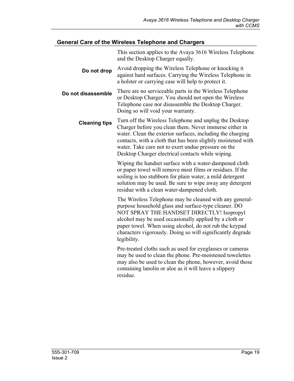 Avaya 3616 User Manual | Page 19 / 22