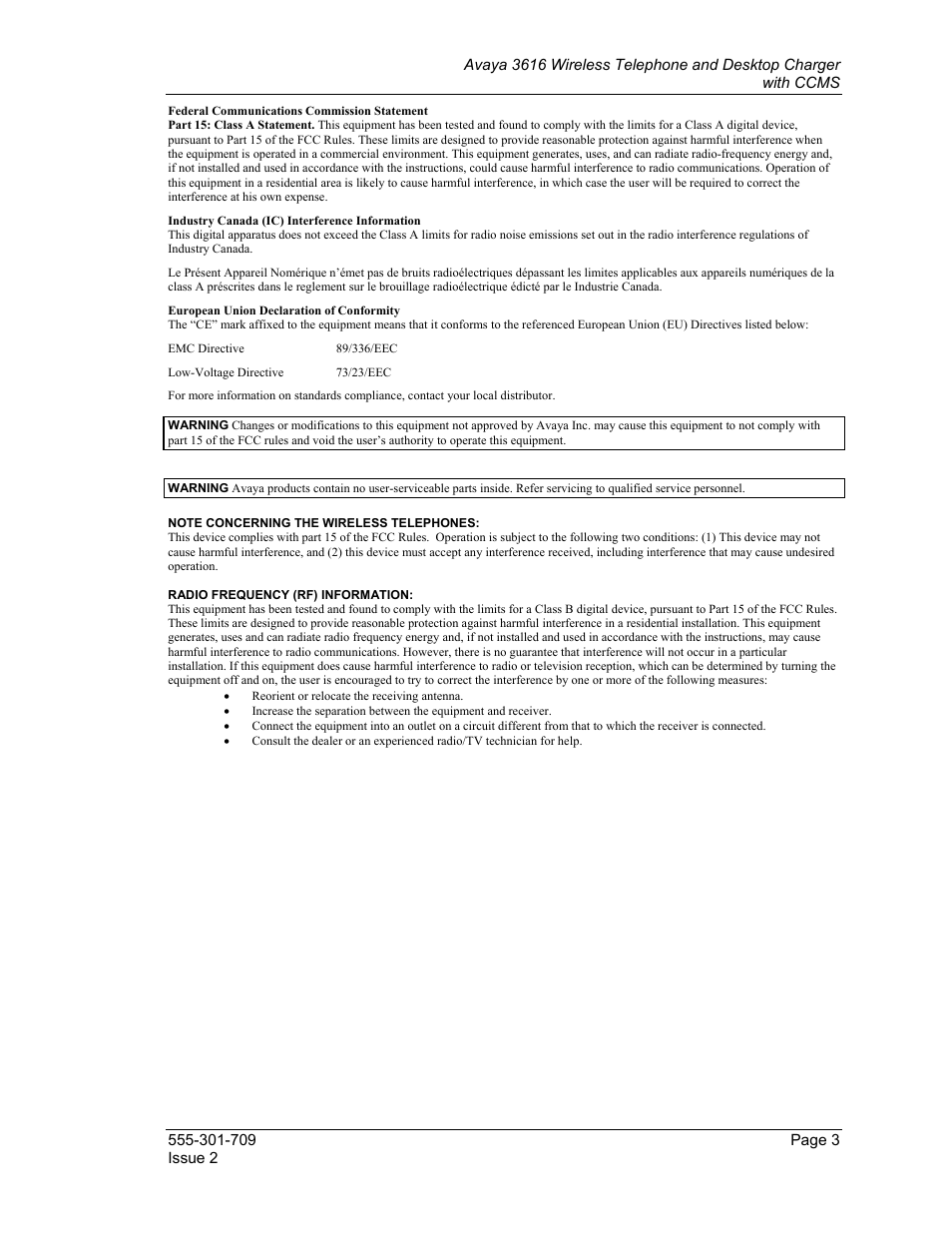 Avaya 3616 User Manual | Page 3 / 22