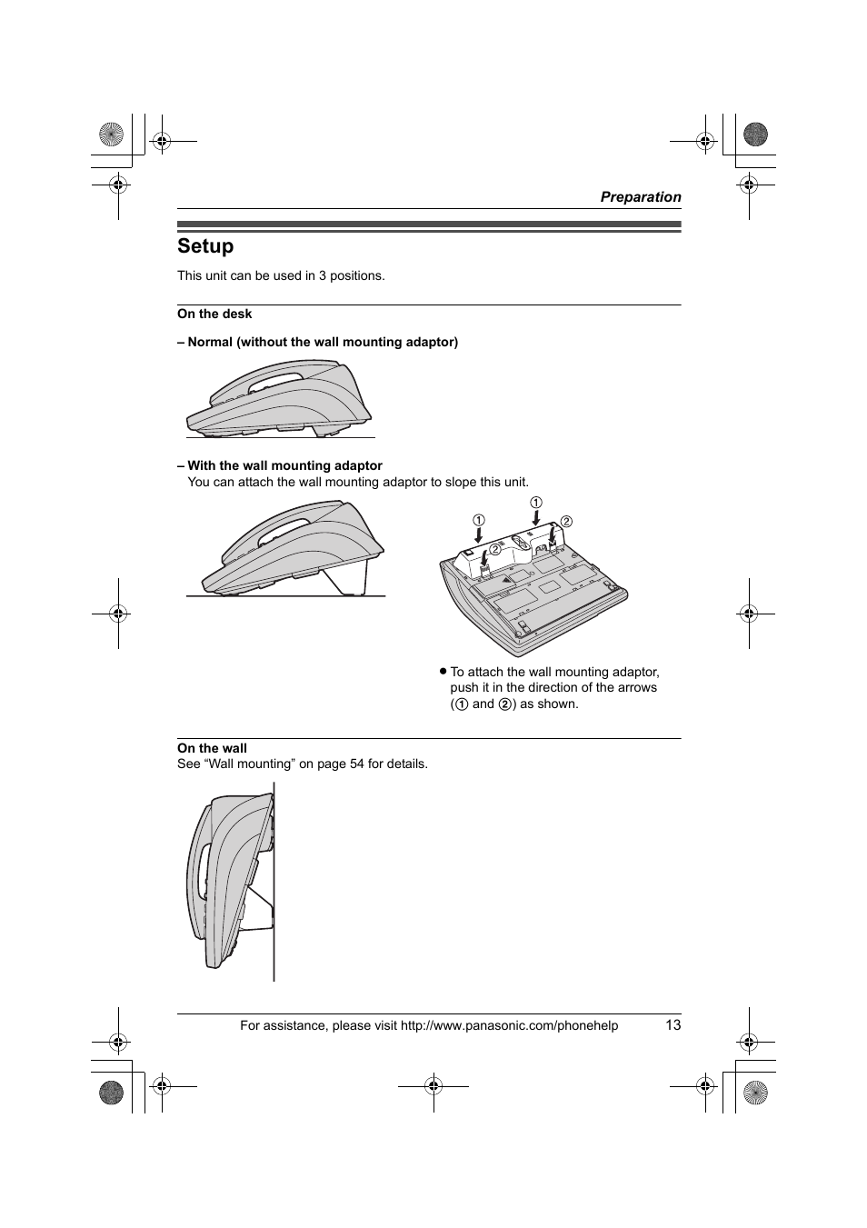 Setup | Panasonic KX-TS4200B User Manual | Page 13 / 68