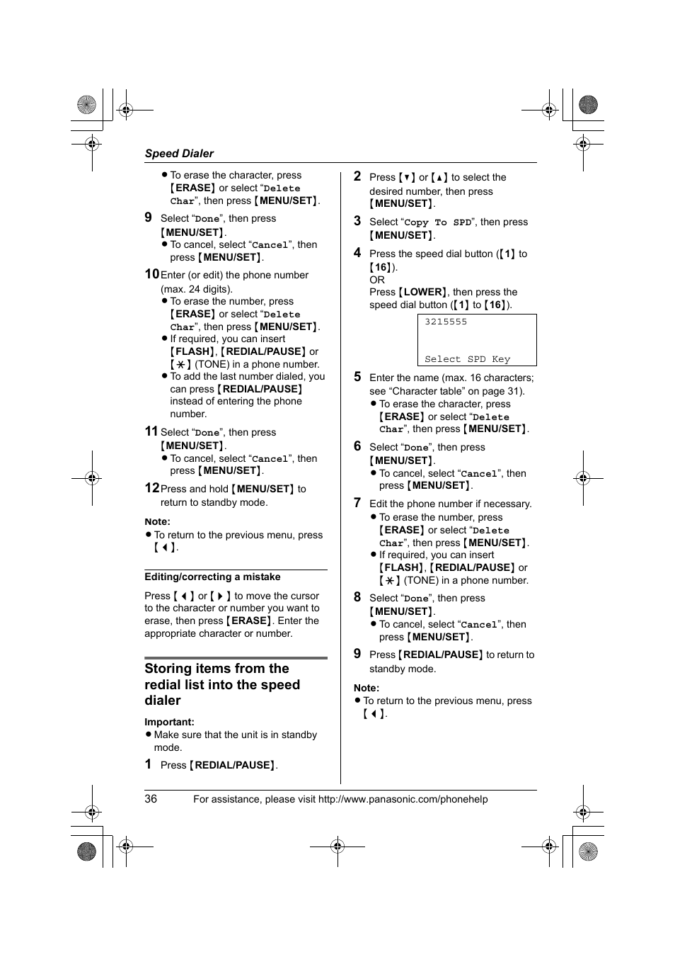 Panasonic KX-TS4200B User Manual | Page 36 / 68