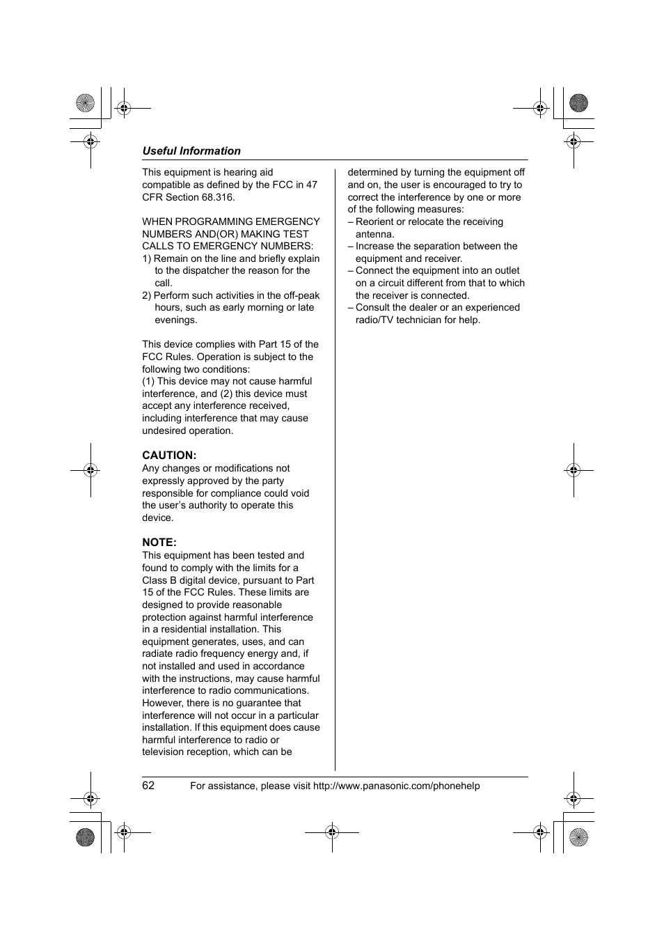 Panasonic KX-TS4200B User Manual | Page 62 / 68