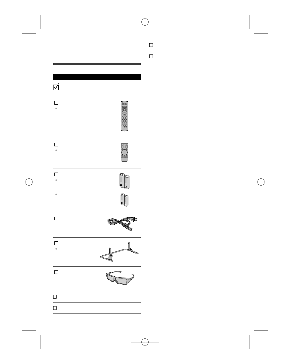 Accessories/optional accessories, Accessories/ optional accessories | Panasonic TC-60AS650U User Manual | Page 8 / 28