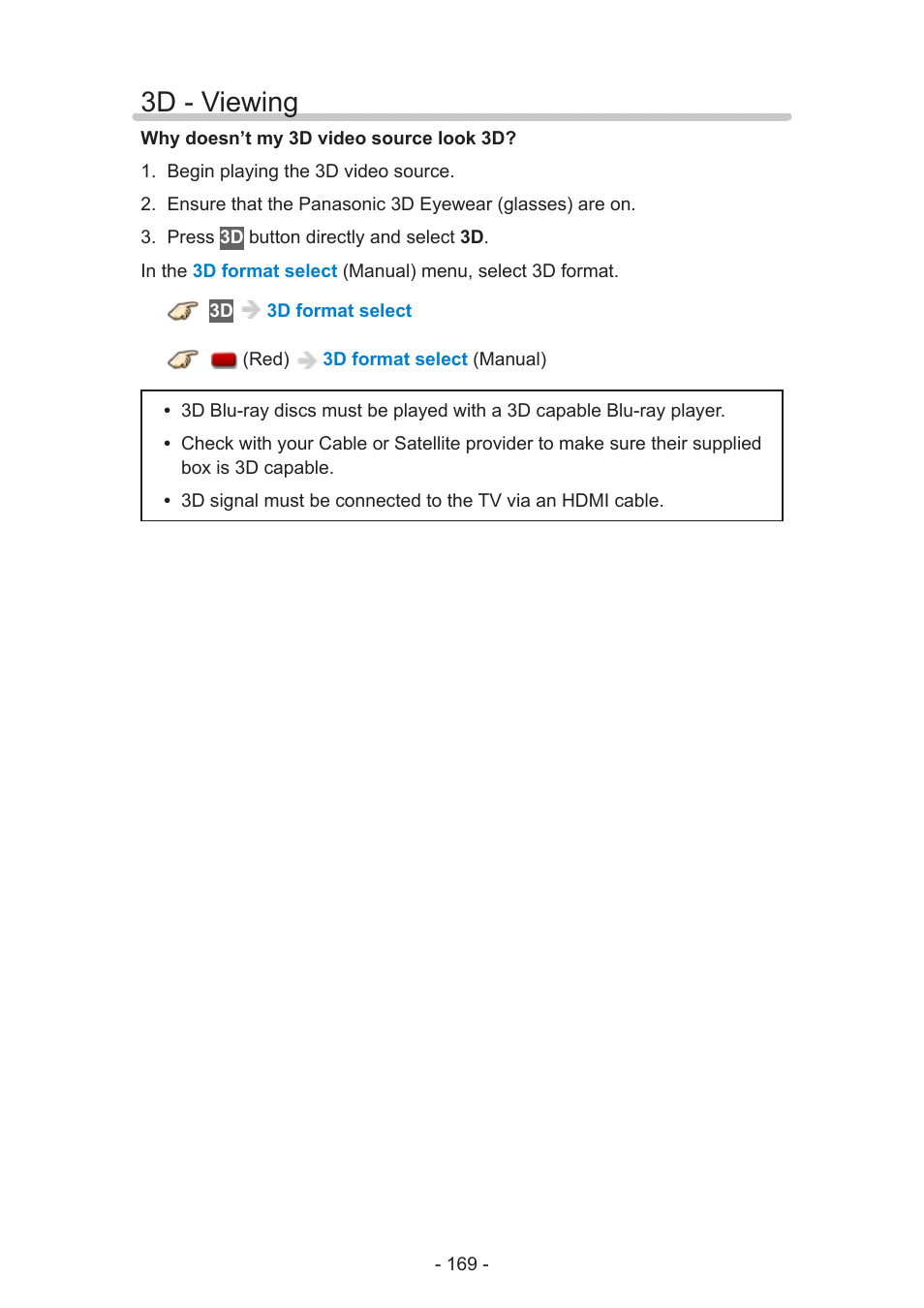 3d - viewing | Panasonic TC-60AS650U User Manual | Page 169 / 184