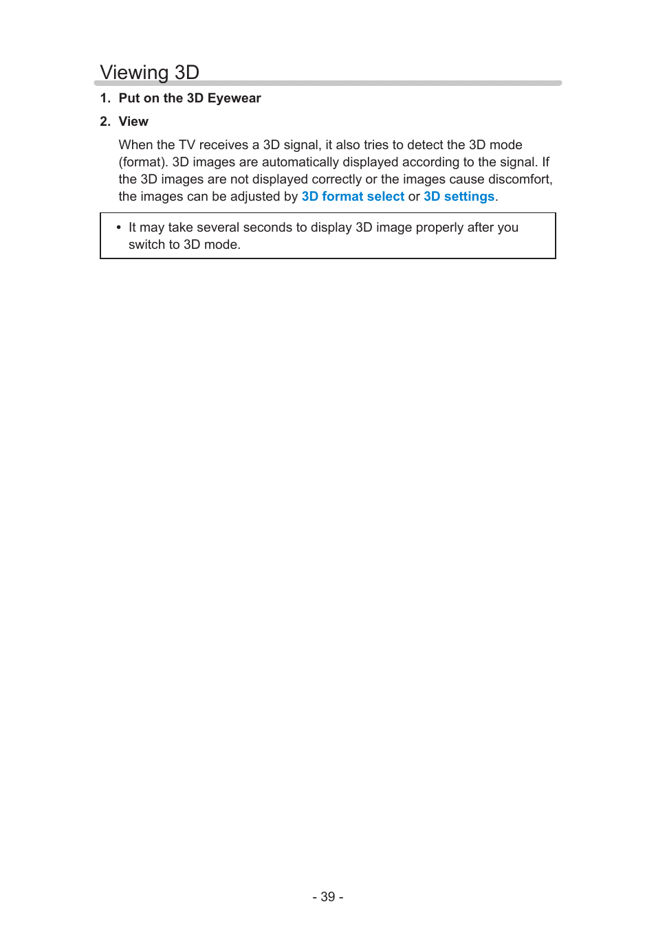 Viewing 3d | Panasonic TC-60AS650U User Manual | Page 39 / 184