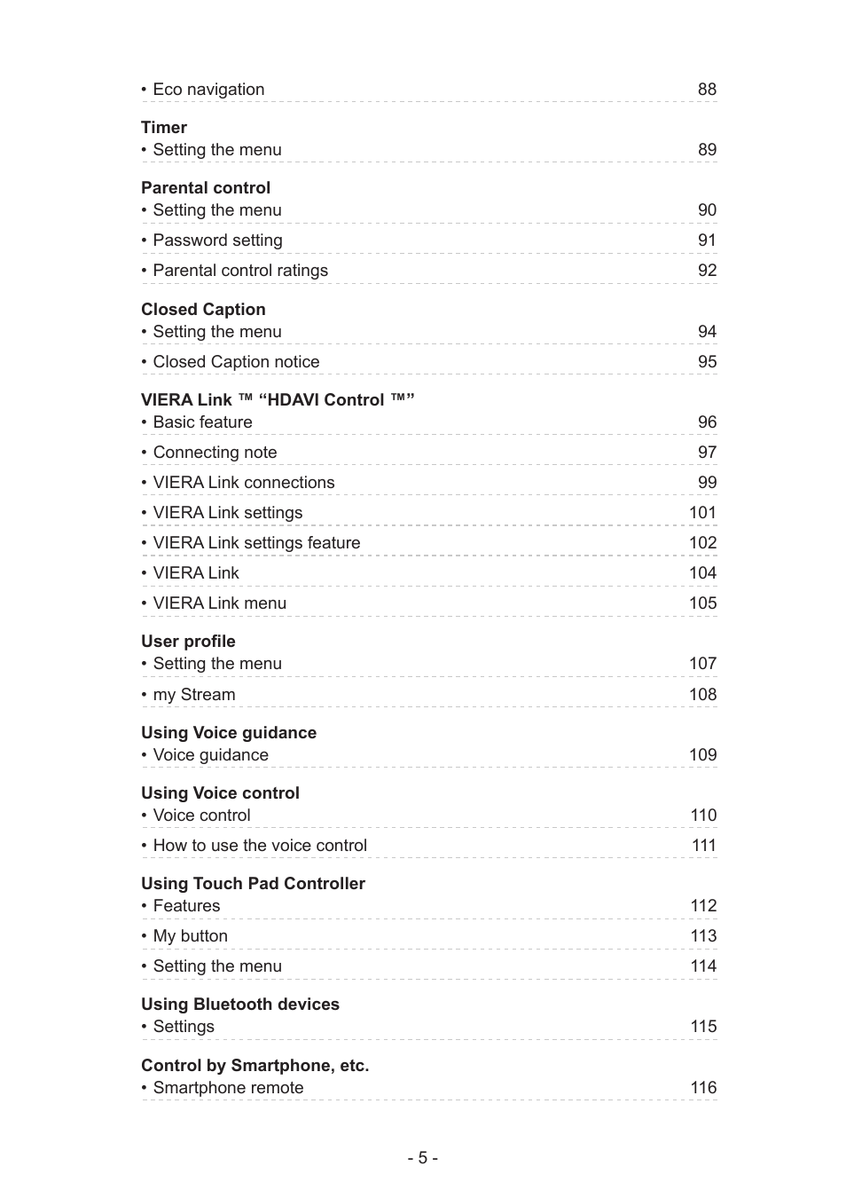Panasonic TC-60AS650U User Manual | Page 5 / 184
