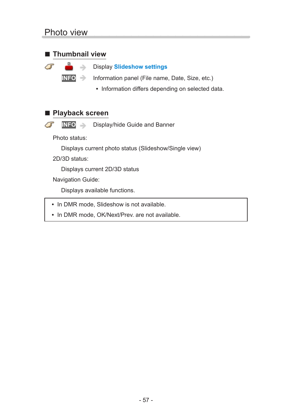Photo view | Panasonic TC-60AS650U User Manual | Page 57 / 184