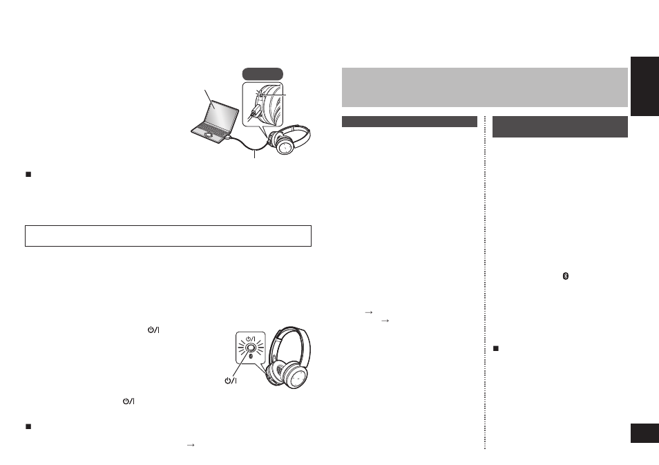 Charging, Connecting a bluetooth, Device | Turning the power on/off, English | Panasonic RP-BTD10-K User Manual | Page 3 / 12