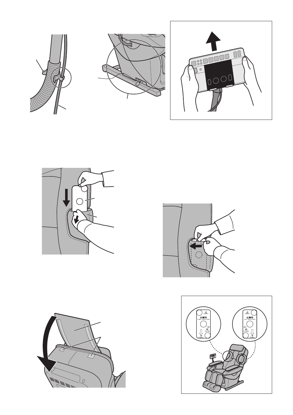Attaching the pillow, Inserting the shoulder plate | Panasonic EP30007KX User Manual | Page 18 / 36