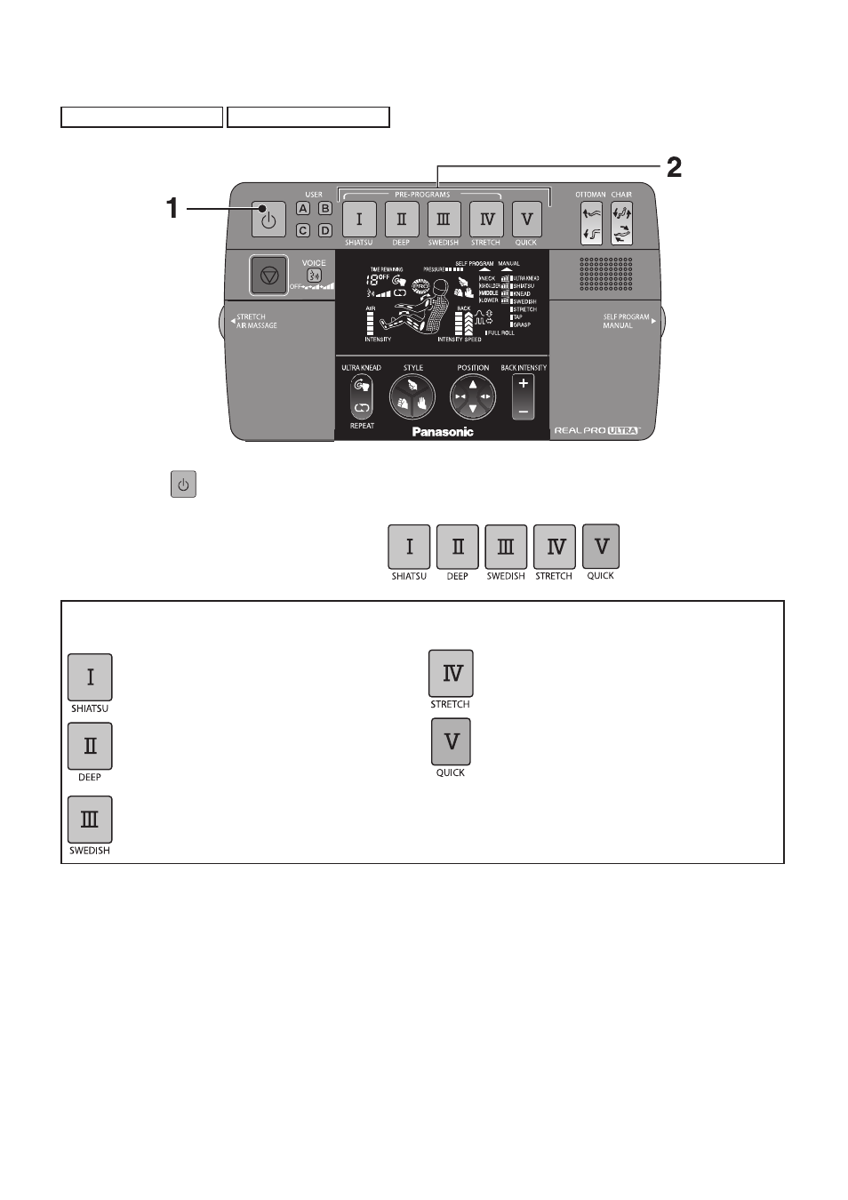 Program massages | Panasonic EP30007KX User Manual | Page 21 / 36