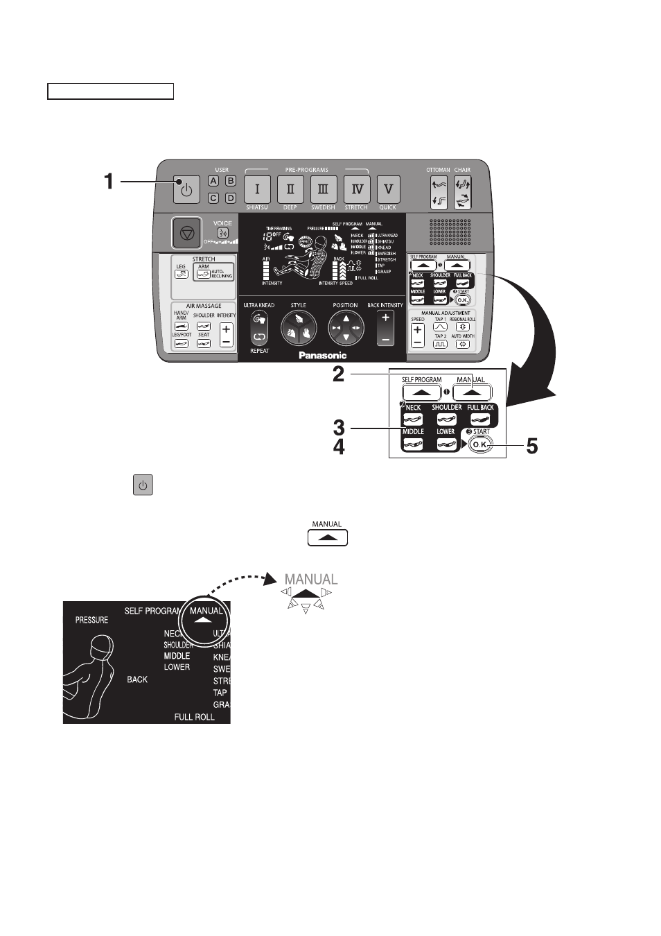 Manual selection massages | Panasonic EP30007KX User Manual | Page 27 / 36