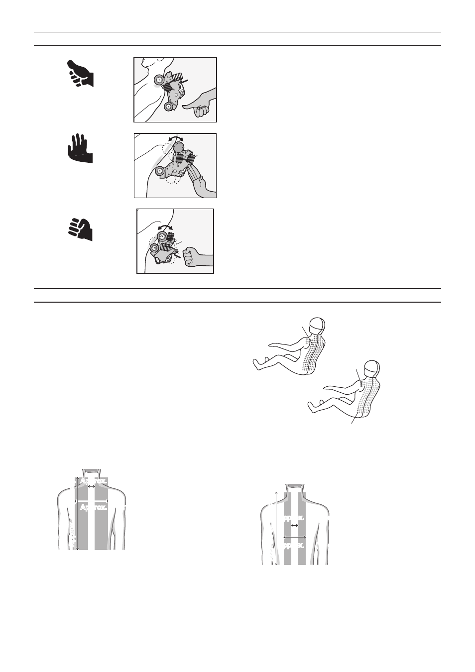 Details about the massage style, Width adjustment limits, Adjustment of range of intensity | Range that can be massaged on the upper body | Panasonic EP30007KX User Manual | Page 32 / 36