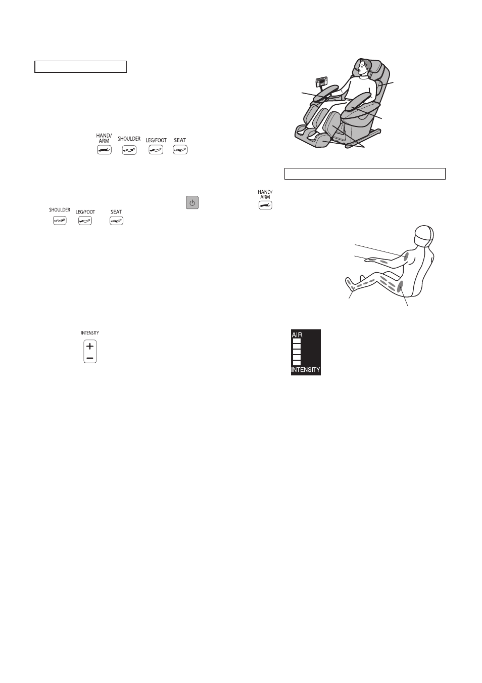 Air massage adjustments | Panasonic EP30007KX User Manual | Page 33 / 36