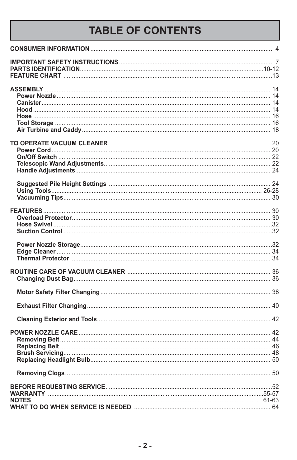 Panasonic MC-CG917 User Manual | Page 2 / 64