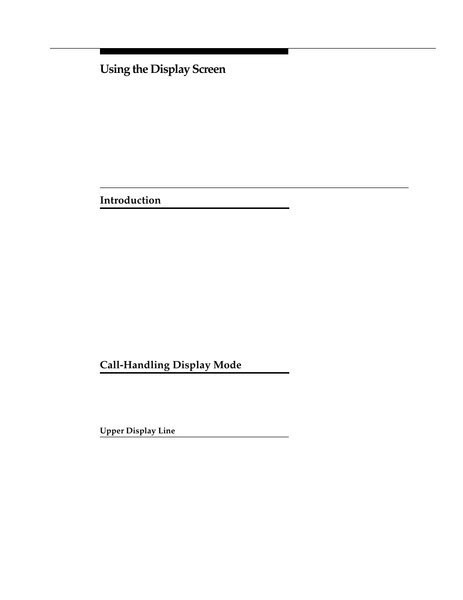 3 using the display screen, Introduction, Call-handling display mode | Upper display line, Chapter 3 - using the display screen | Avaya 4624 User Manual | Page 21 / 66