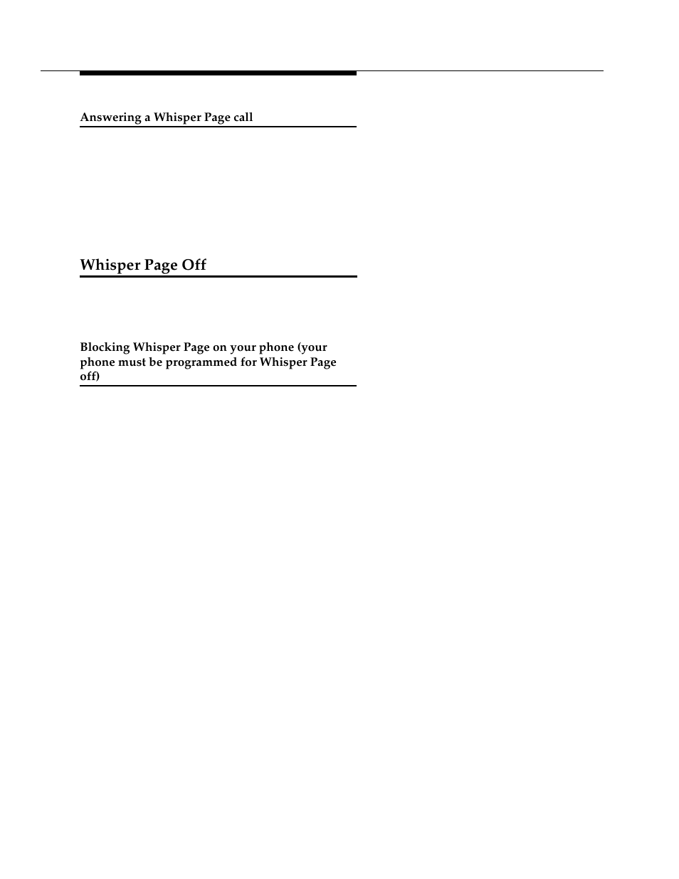 Whisper page off | Avaya 4624 User Manual | Page 52 / 66