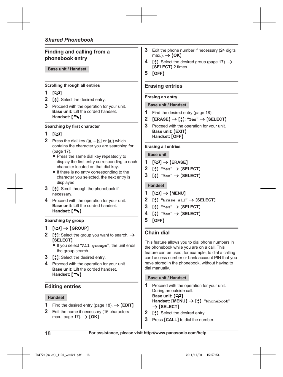 Panasonic KX-TG242SK User Manual | Page 18 / 56