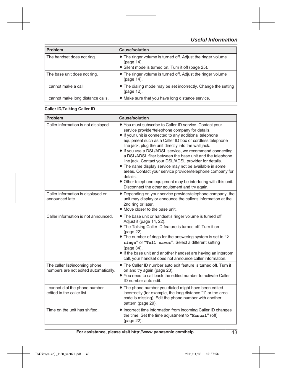 Panasonic KX-TG242SK User Manual | Page 43 / 56