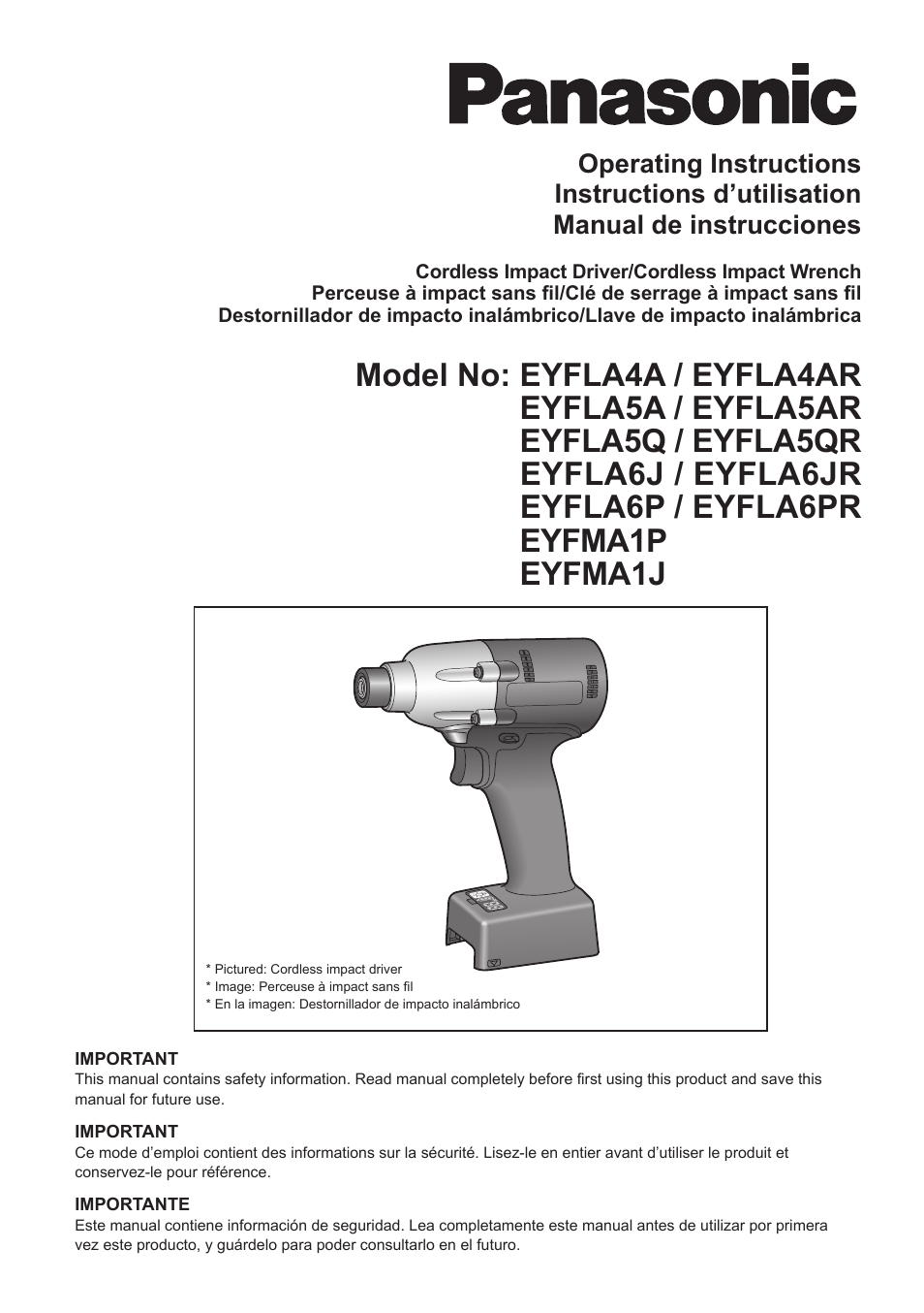 Panasonic EYFLA6PR User Manual | 56 pages