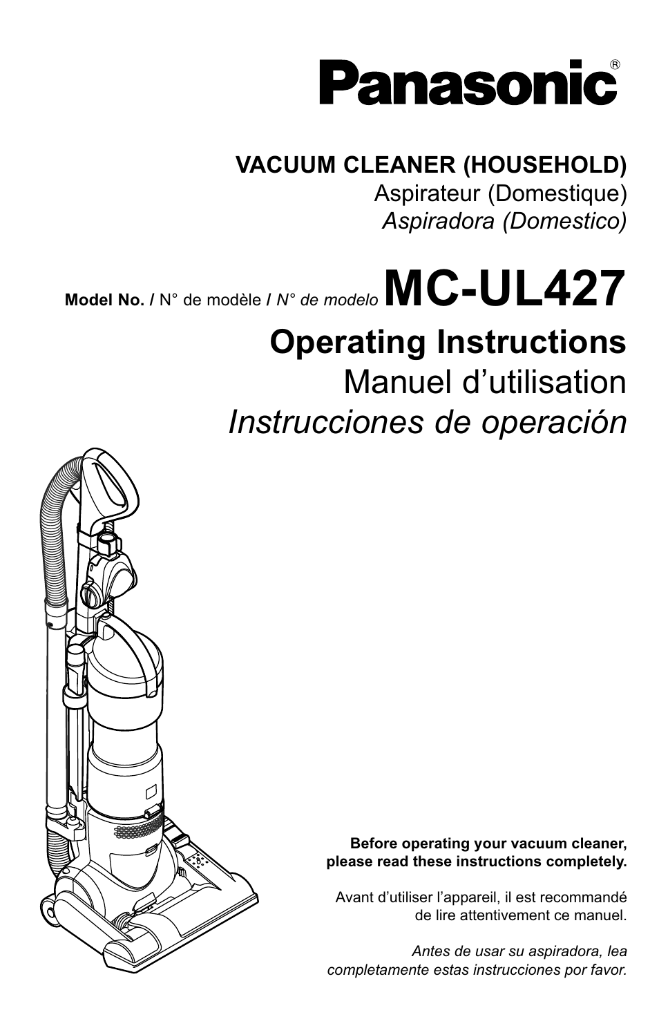 Panasonic MC-UL427 User Manual | 64 pages
