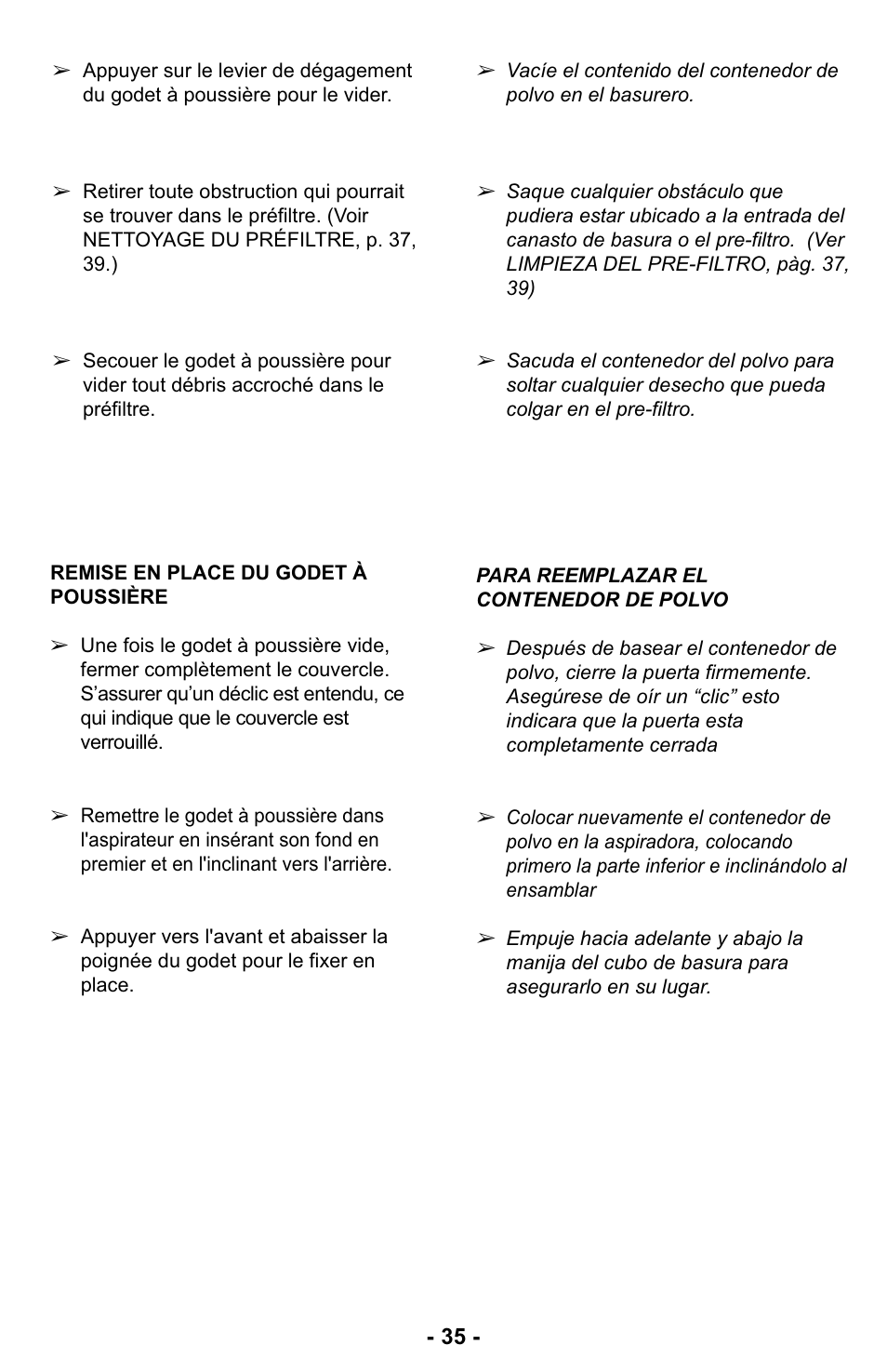Panasonic MC-UL427 User Manual | Page 35 / 64