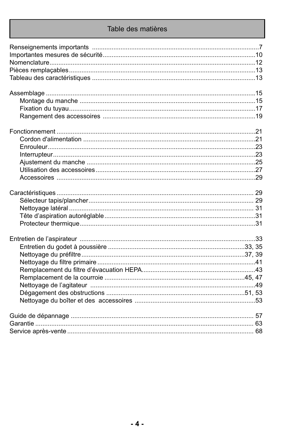 Panasonic MC-UL427 User Manual | Page 4 / 64