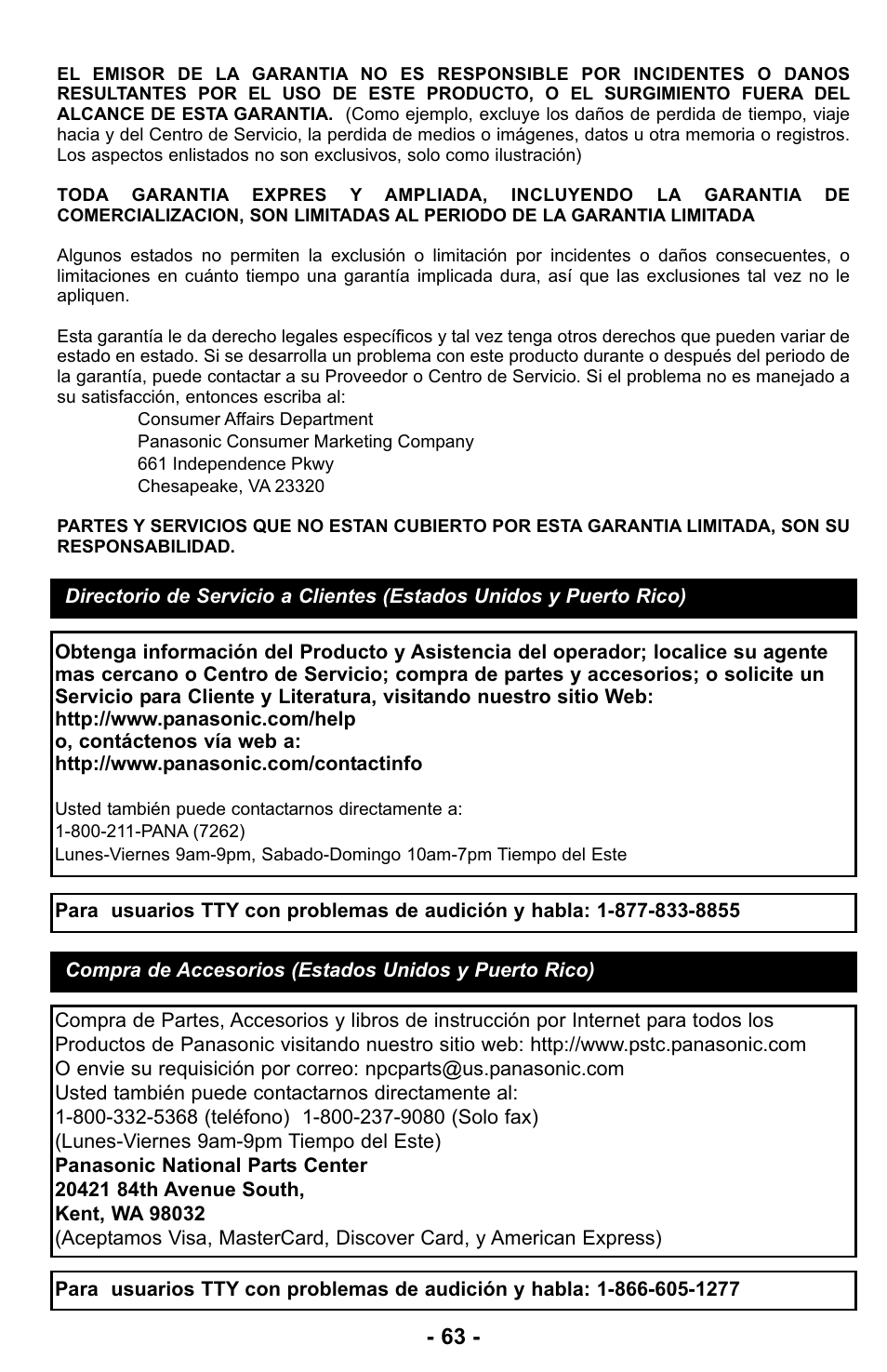 Panasonic MC-UL427 User Manual | Page 63 / 64