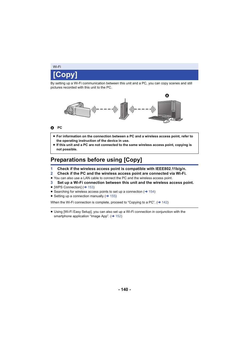 Copy, Preparations before using [copy | Panasonic HC-V250K User Manual | Page 140 / 207
