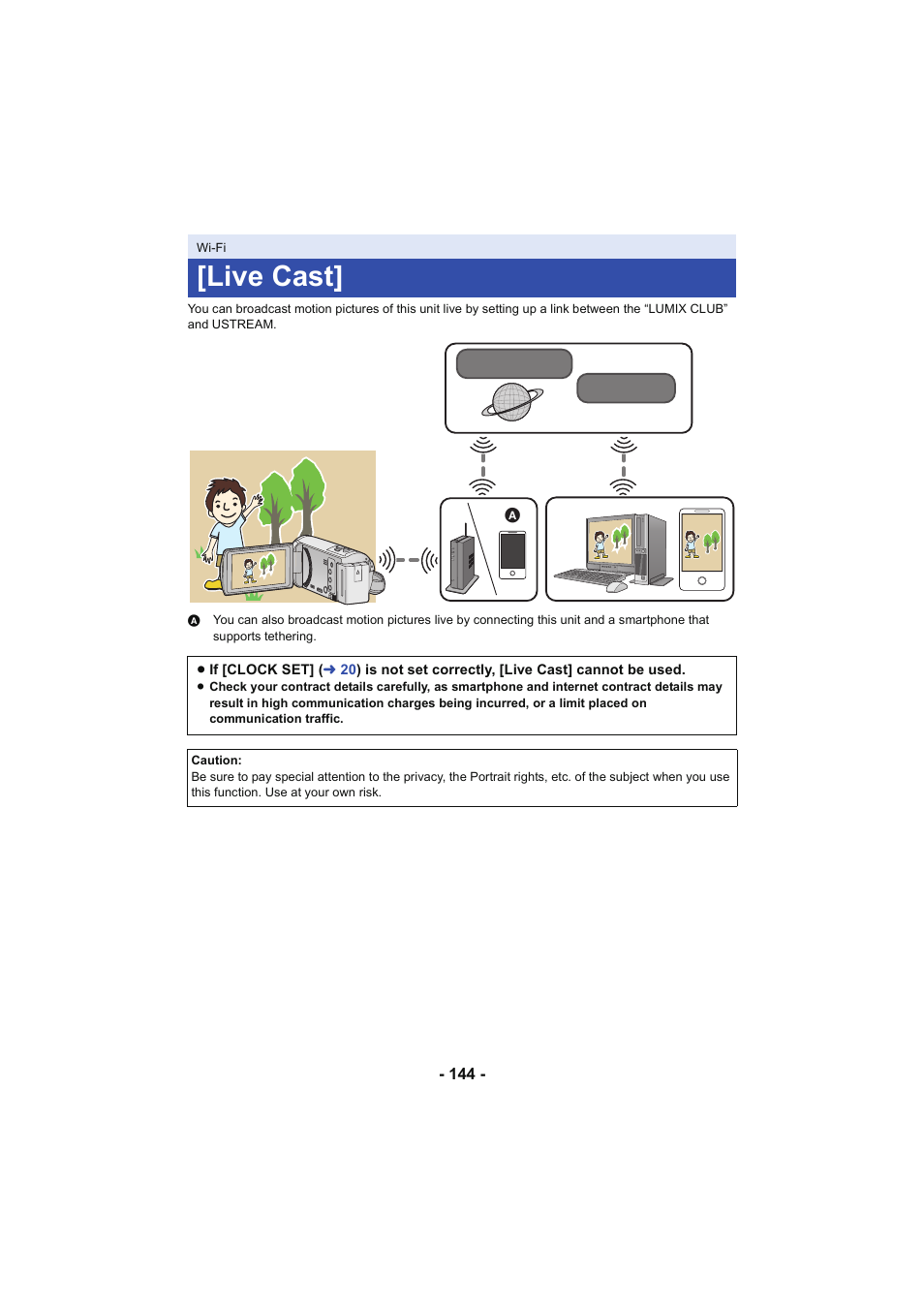 Live cast | Panasonic HC-V250K User Manual | Page 144 / 207