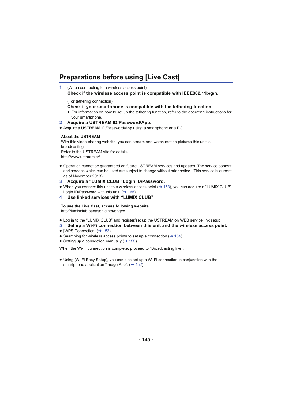 Preparations before using [live cast | Panasonic HC-V250K User Manual | Page 145 / 207