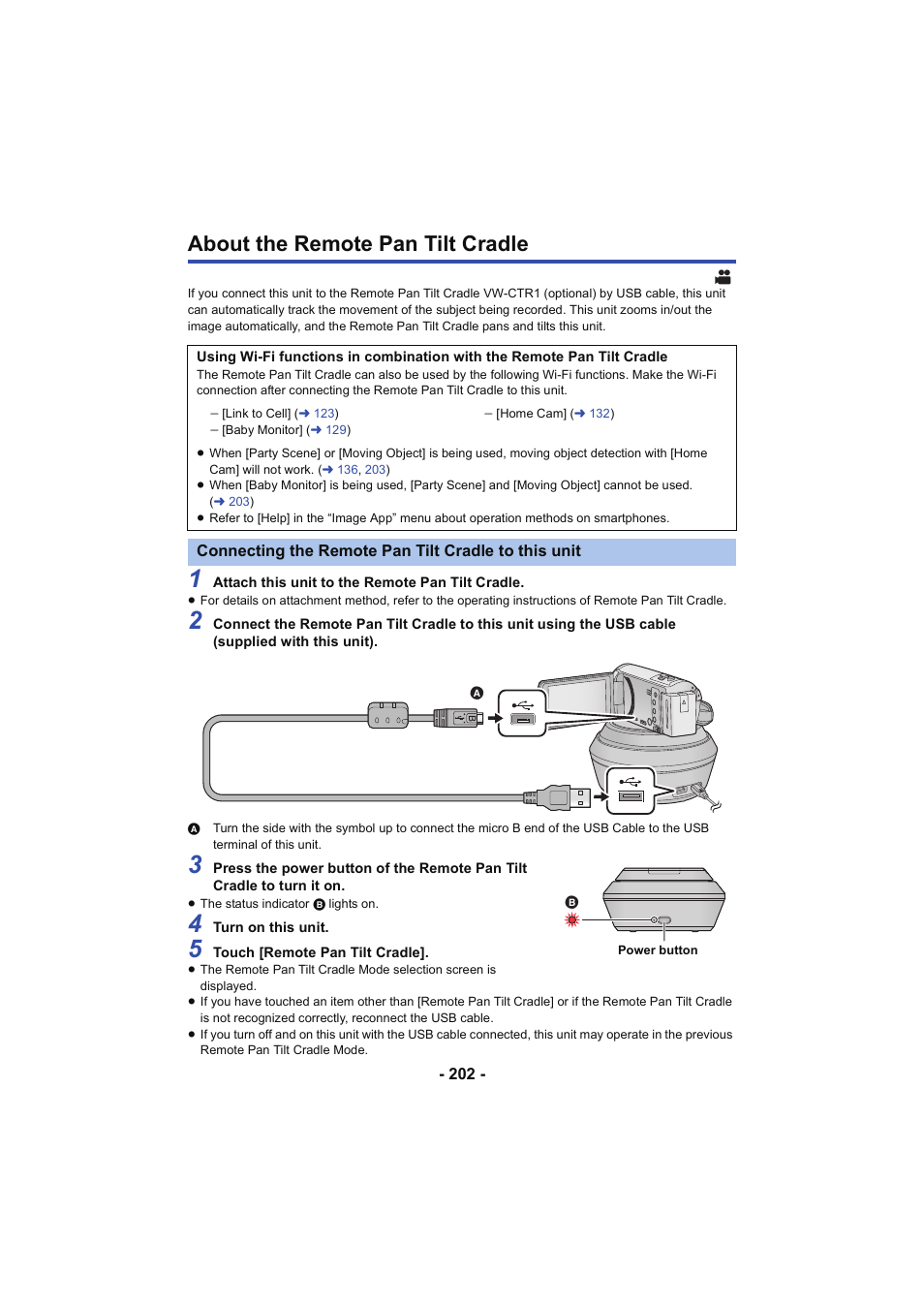 About the remote pan tilt cradle | Panasonic HC-V250K User Manual | Page 202 / 207