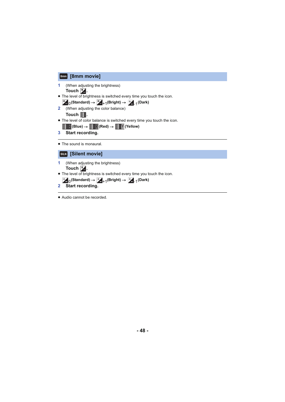 L 48 | Panasonic HC-V250K User Manual | Page 48 / 207