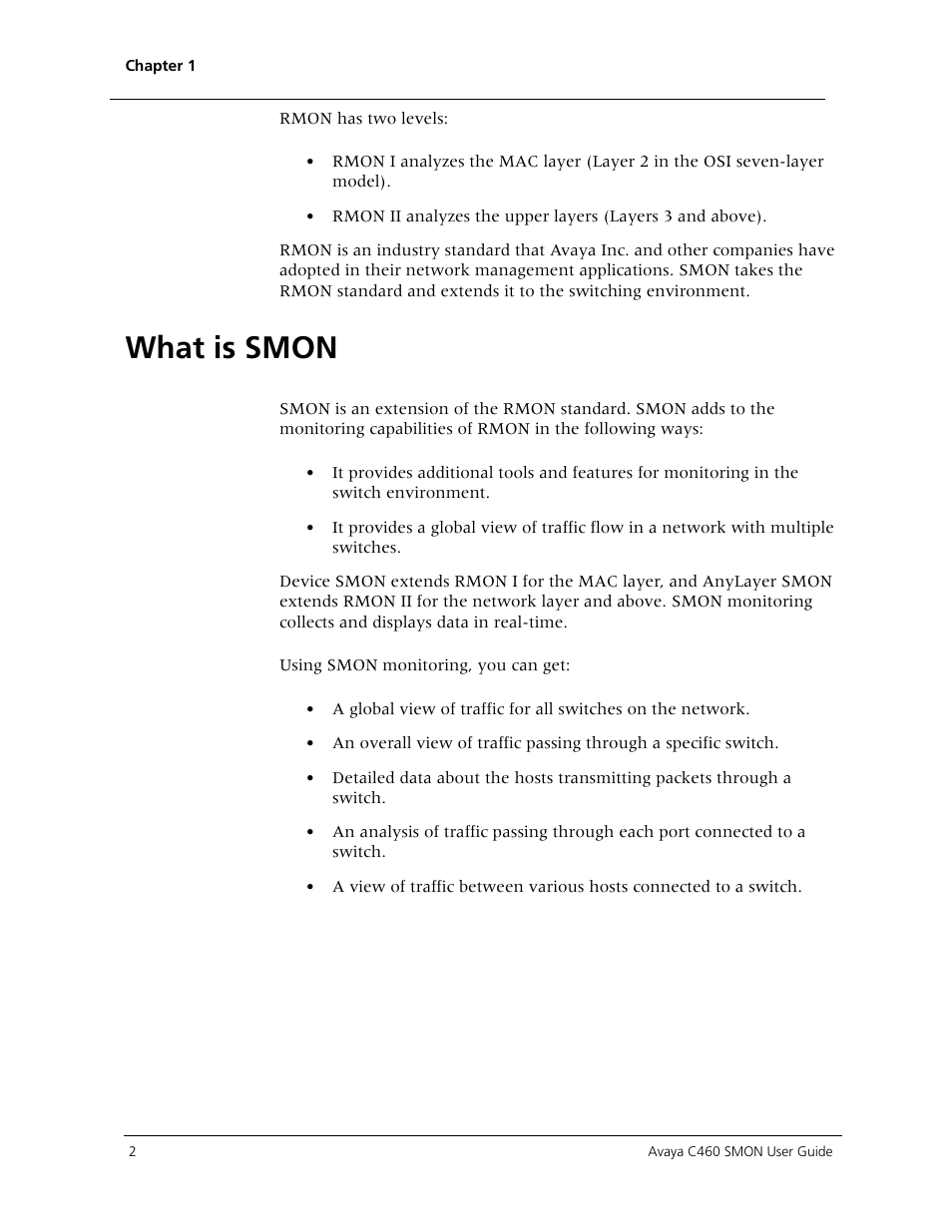 What is smon | Avaya C460 SMON User Manual | Page 10 / 102
