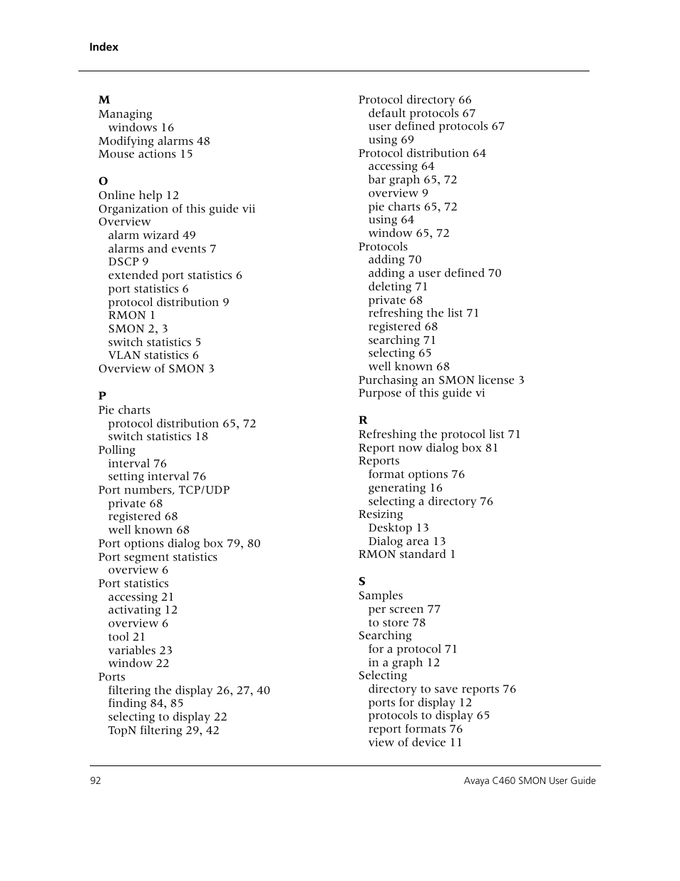 Avaya C460 SMON User Manual | Page 100 / 102