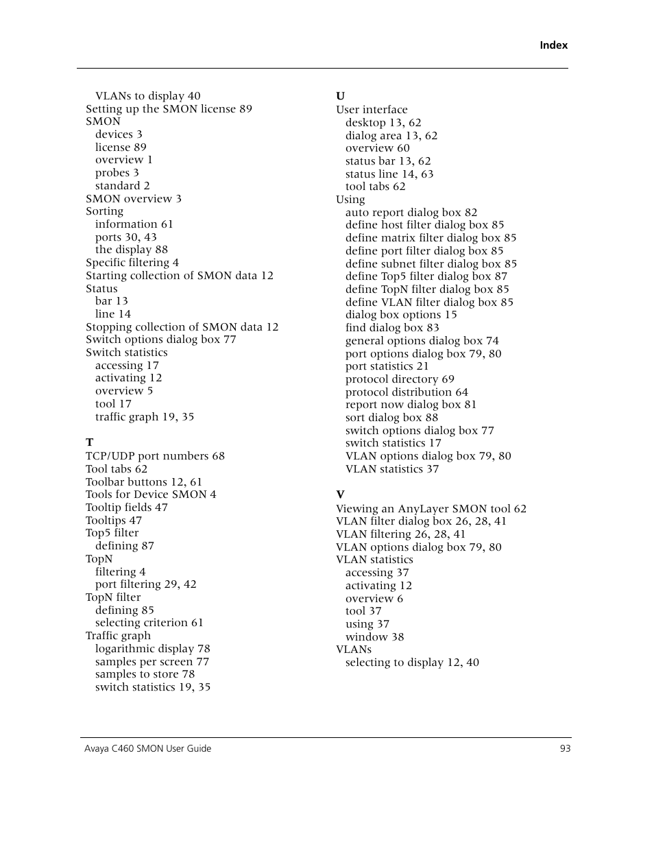 Avaya C460 SMON User Manual | Page 101 / 102