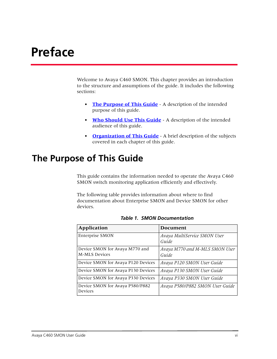 Preface, The purpose of this guide | Avaya C460 SMON User Manual | Page 6 / 102