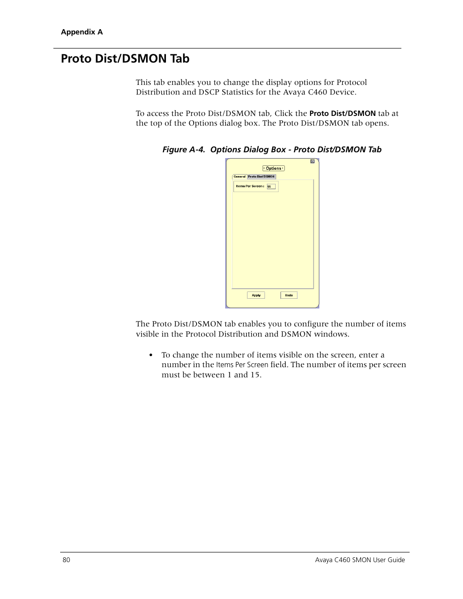 Proto dist/dsmon tab | Avaya C460 SMON User Manual | Page 88 / 102