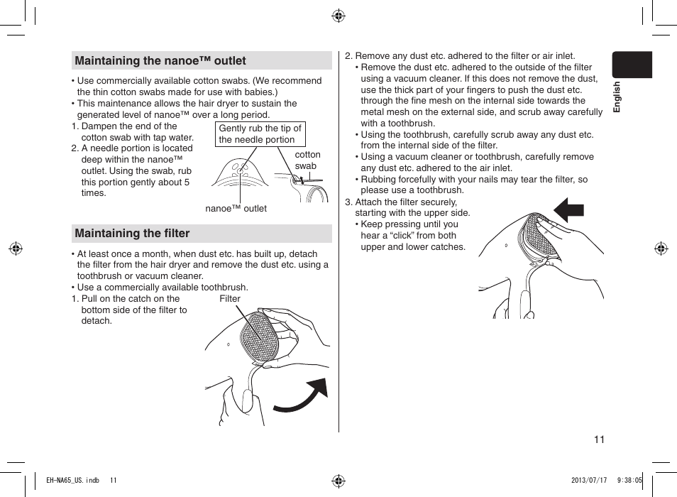 Panasonic EH-NA65-K User Manual | Page 11 / 40