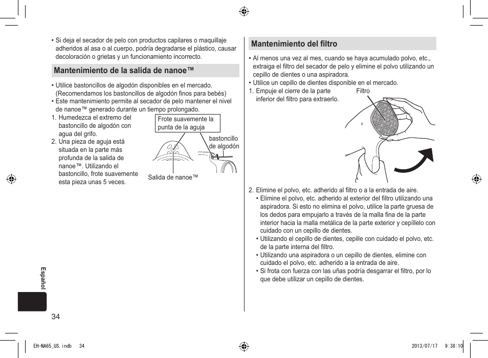 Panasonic EH-NA65-K User Manual | Page 34 / 40