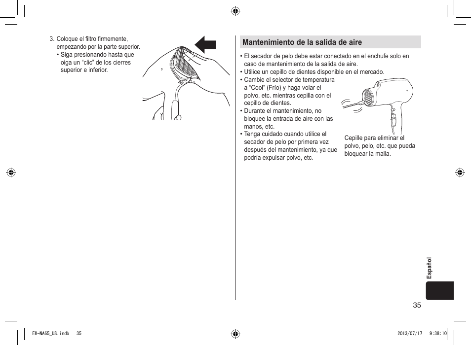 Panasonic EH-NA65-K User Manual | Page 35 / 40