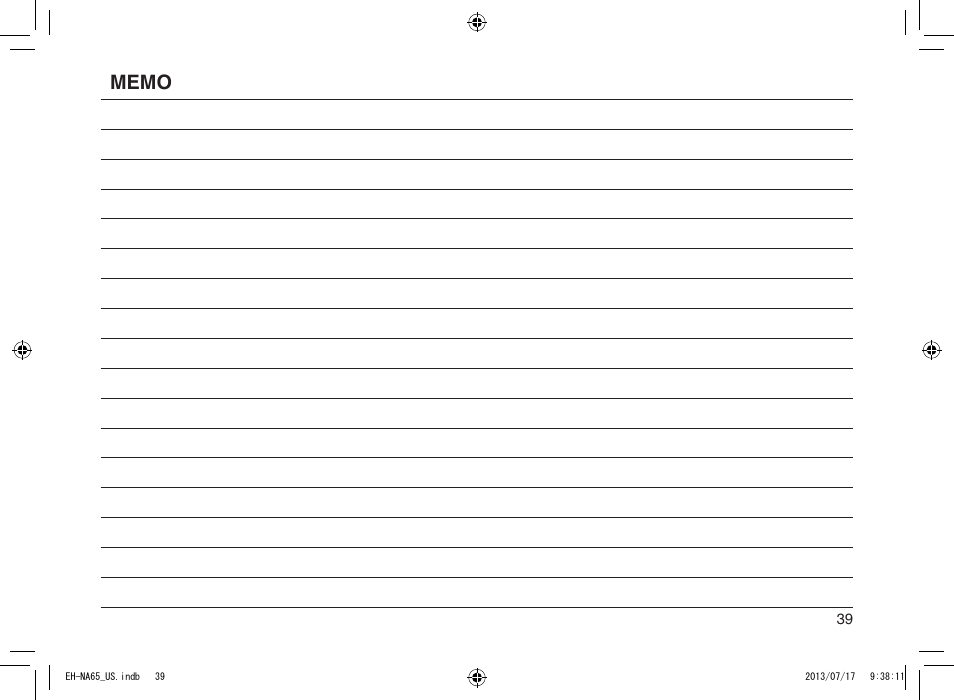 Panasonic EH-NA65-K User Manual | Page 39 / 40