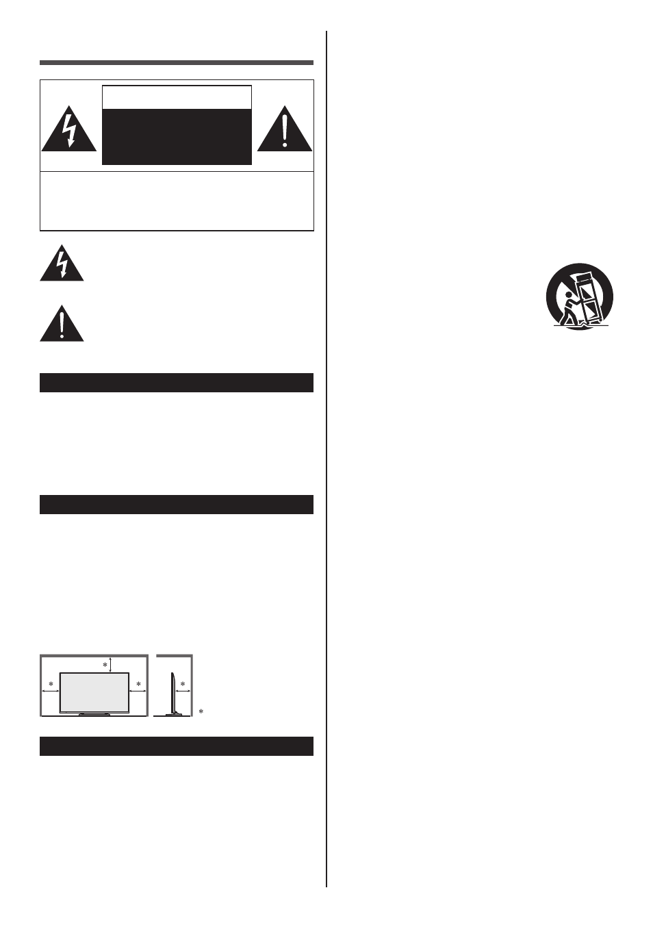 Safety precautions, Caution, Risk of electric shock do not open | Secure ventilation, Important safety instructions (tv set) | Panasonic TC-60AS640U User Manual | Page 4 / 28