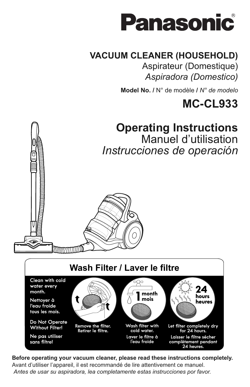 Panasonic MC-CL933 User Manual | 44 pages